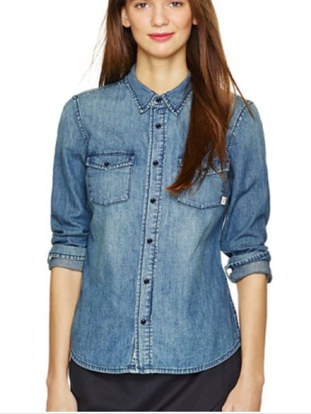 Aritzia TNA Denim Shirt Jacket - Light Blue